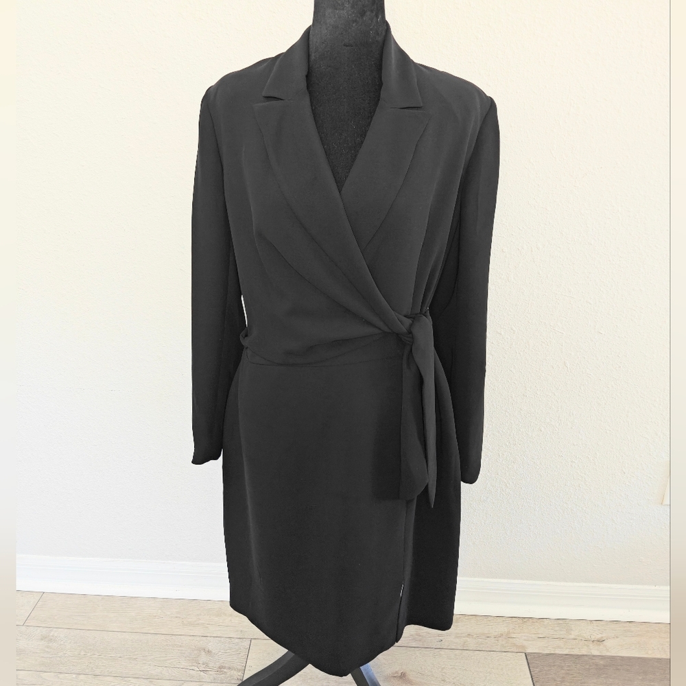 Jones Wear Black Wrap Dress